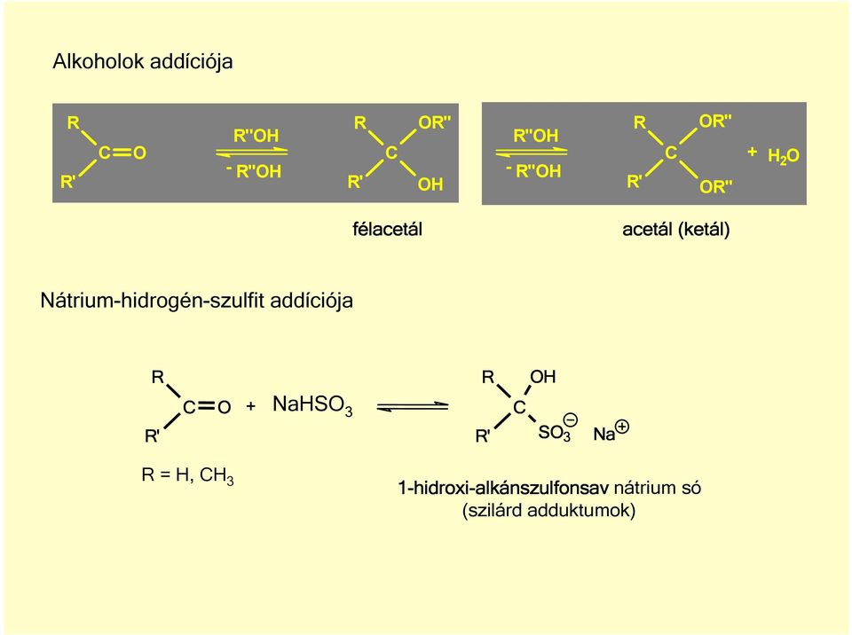 Nátrium-hidrogén-szulfit addíciója ' + NaS 3 ' S 3 Na