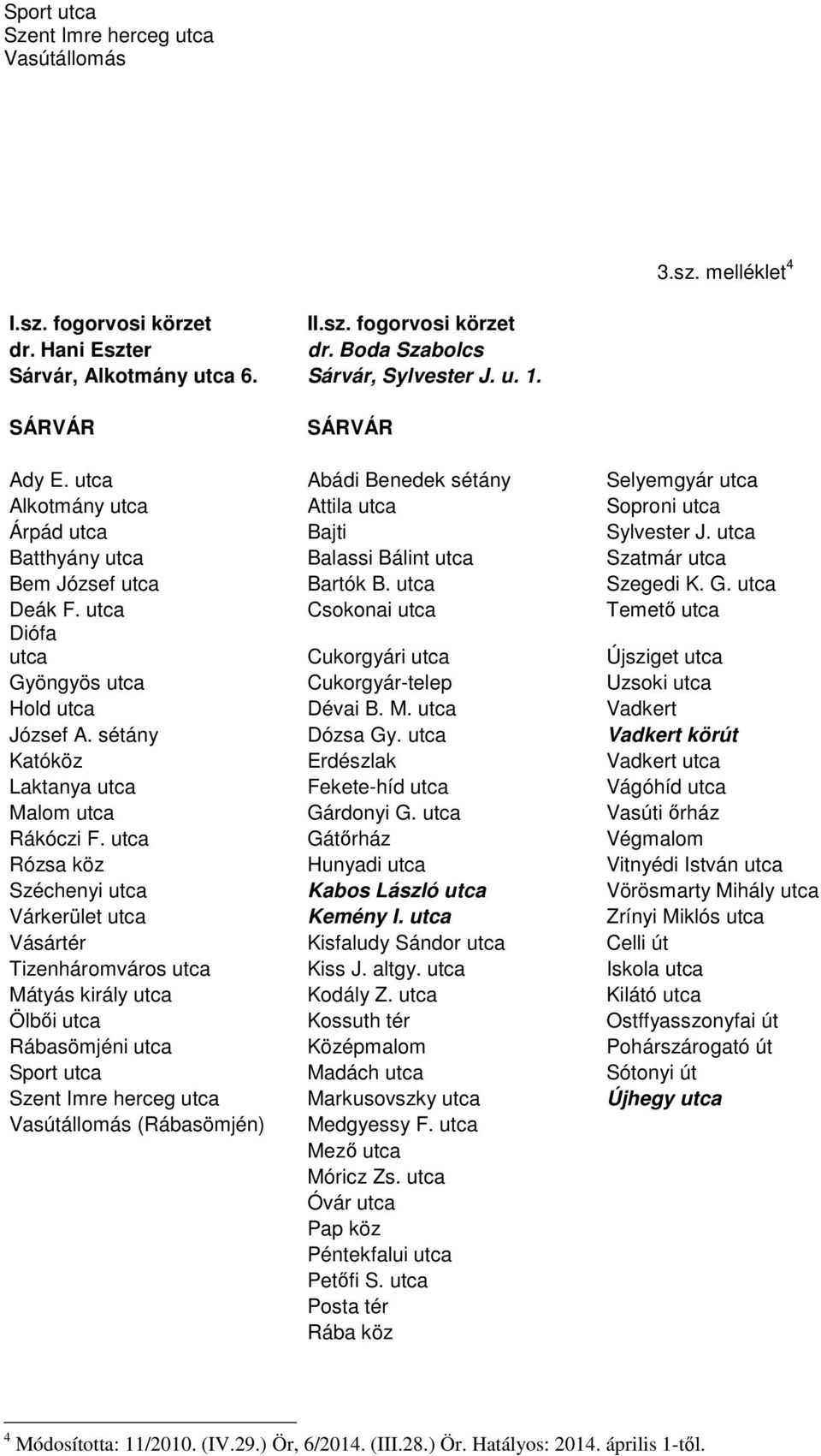 utca Szegedi K. G. utca Deák F. utca Csokonai utca Temető utca Diófa utca Cukorgyári utca Újsziget utca Gyöngyös utca Cukorgyár-telep Uzsoki utca Hold utca Dévai B. M. utca Vadkert József A.