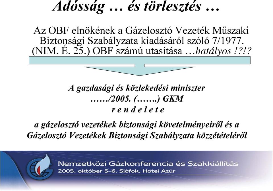 ?!? A gazdasági és közlekedési miniszter /2005. (.