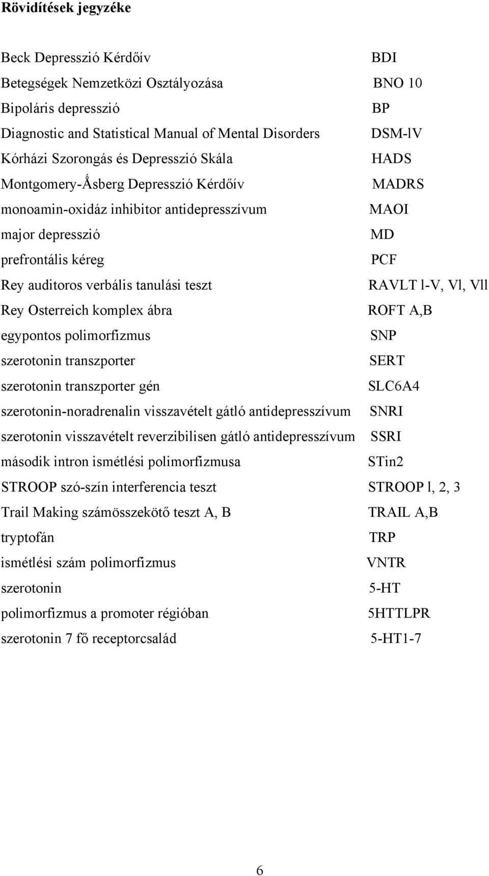 l-v, Vl, Vll Rey Osterreich komplex ábra ROFT A,B egypontos polimorfizmus SNP szerotonin transzporter SERT szerotonin transzporter gén SLC6A4 szerotonin-noradrenalin visszavételt gátló