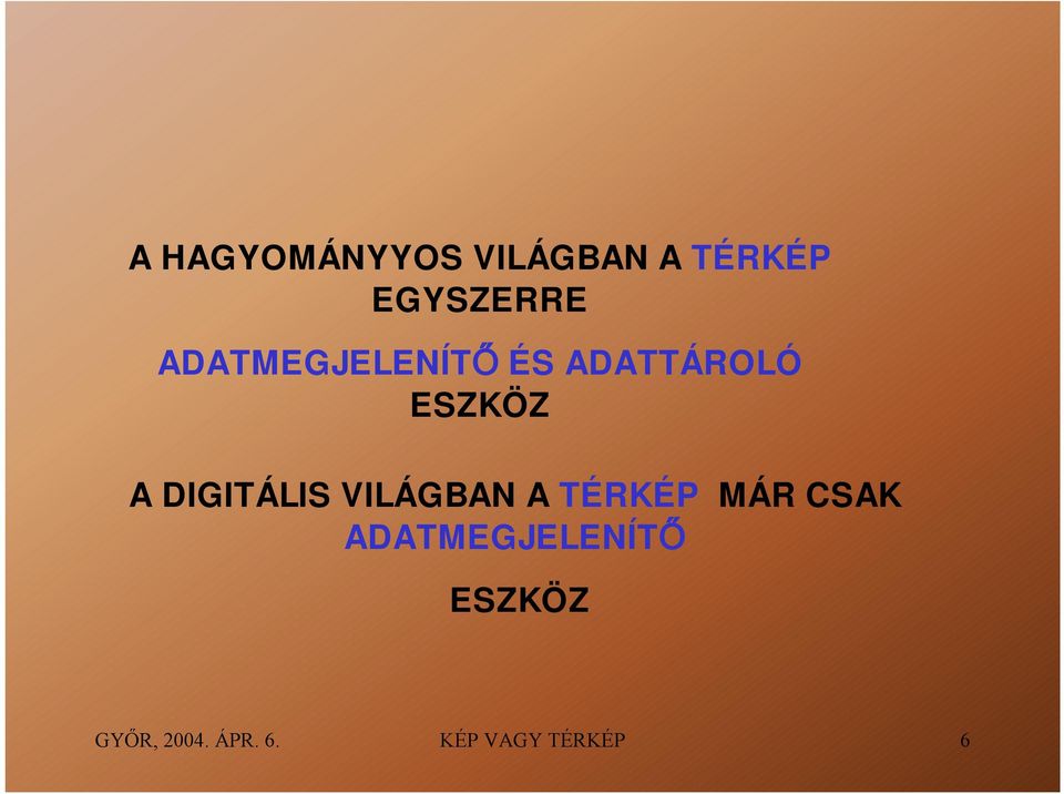 DIGITÁLIS VILÁGBAN A TÉRKÉP MÁR CSAK