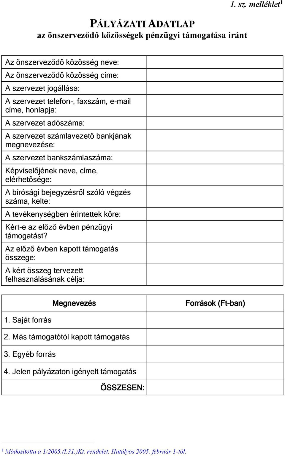 szervezet számlavezető bankjának megnevezése: A szervezet bankszámlaszáma: Képviselőjének neve, címe, elérhetősége: A bírósági bejegyzésről szóló végzés száma, kelte: A tevékenységben