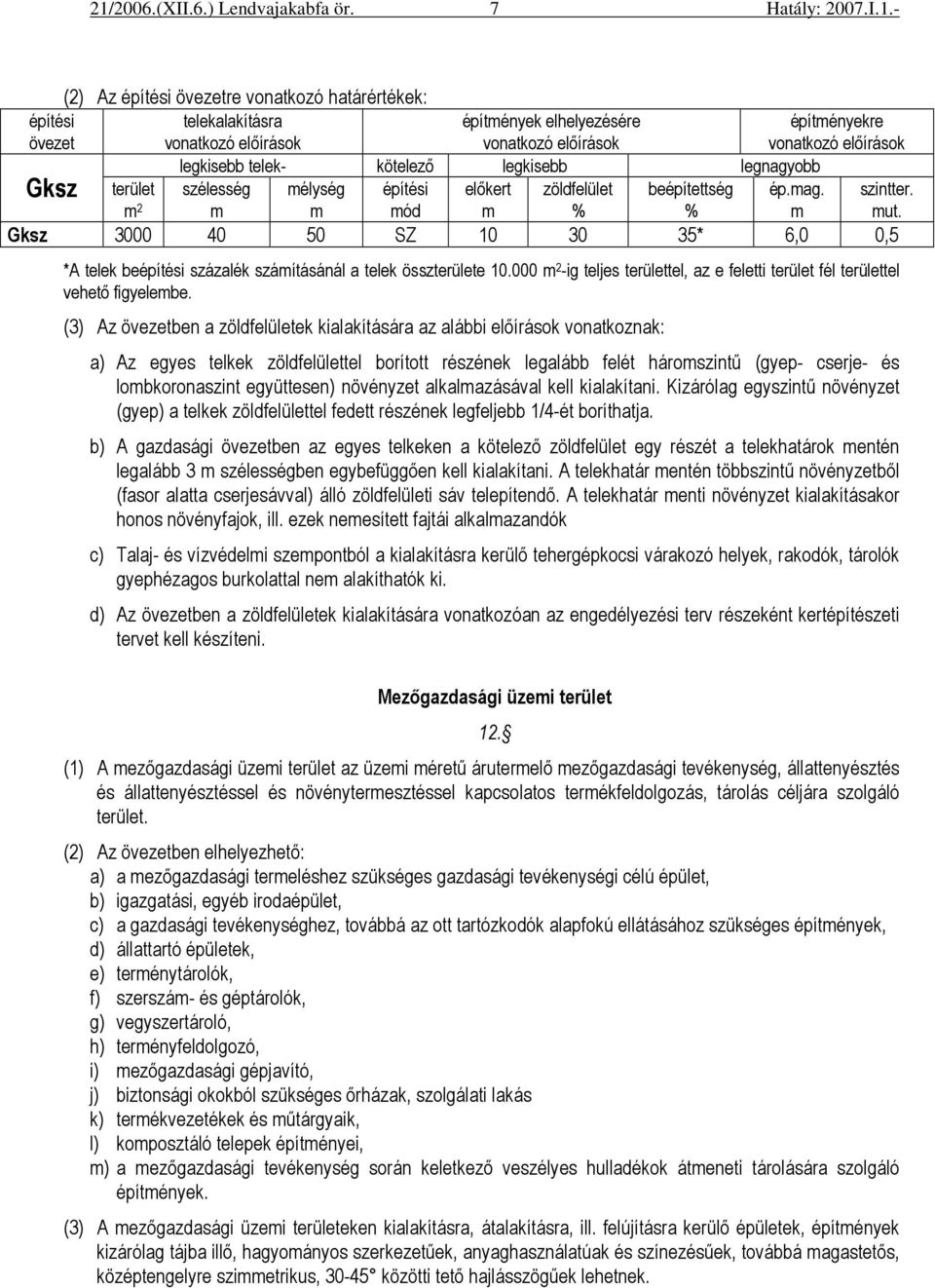 000 m 2 -ig teljes területtel, az e feletti terület fél területtel vehetı figyelembe.