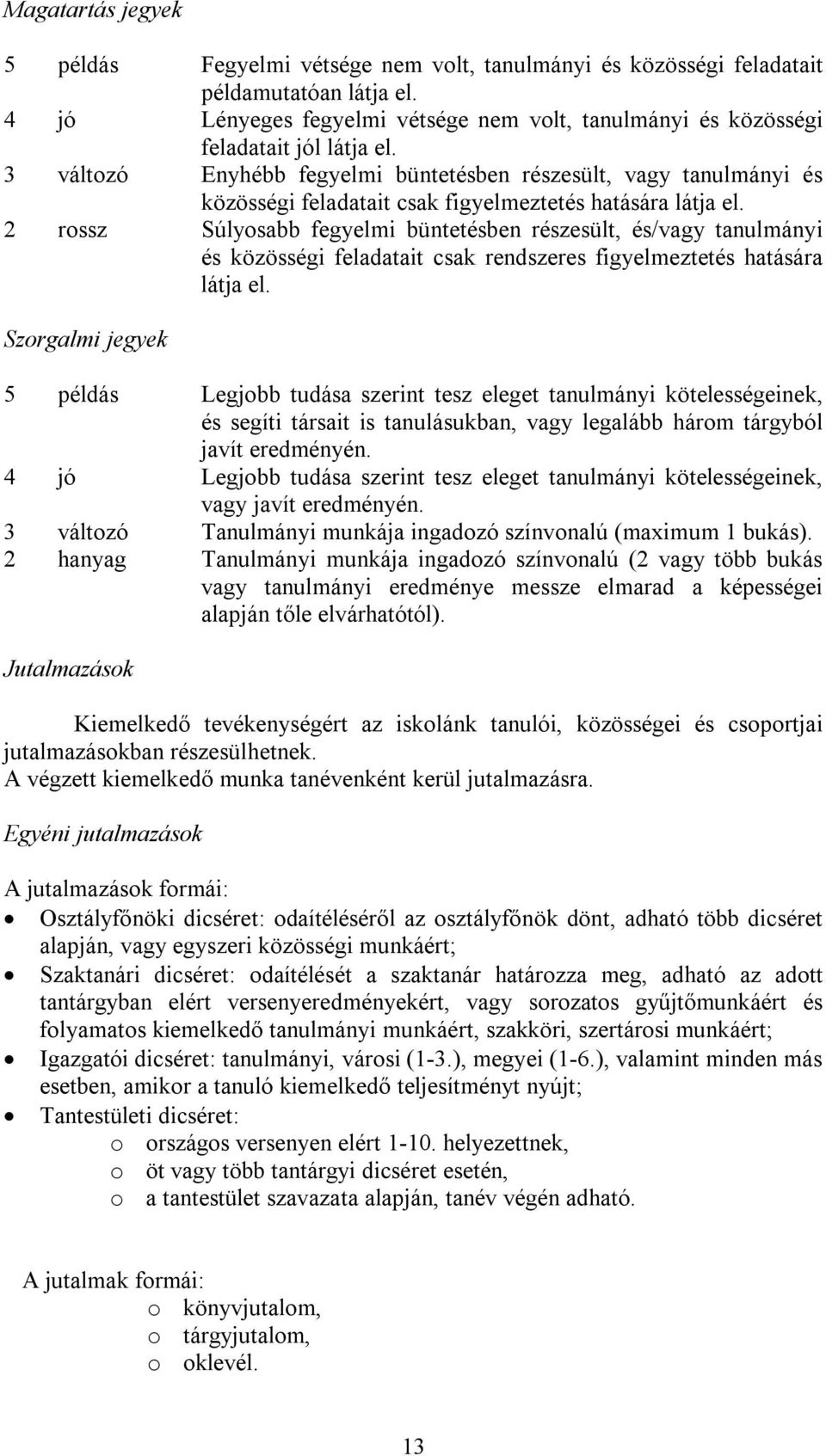 3 változó Enyhébb fegyelmi büntetésben részesült, vagy tanulmányi és közösségi feladatait csak figyelmeztetés hatására látja el.