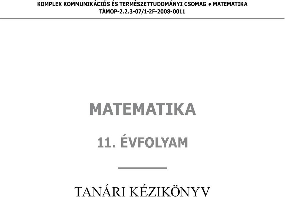 Matematika TÁMOP-2.