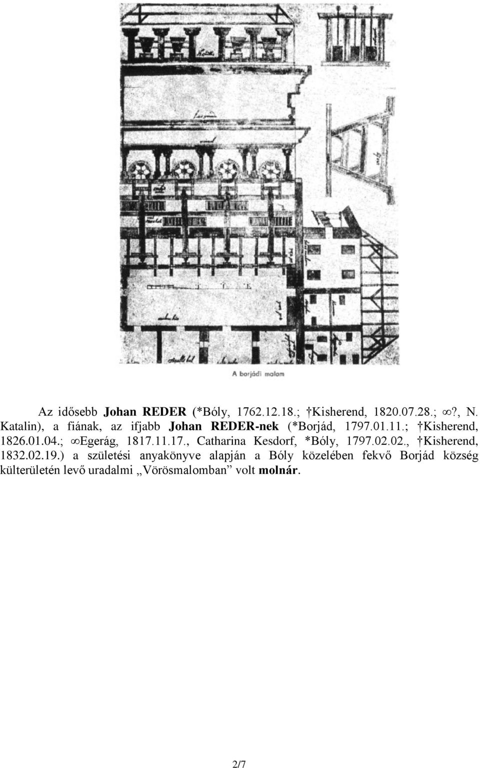 ; Egerág, 1817.11.17., Catharina Kesdorf, *Bóly, 1797.02.02., Kisherend, 1832.02.19.