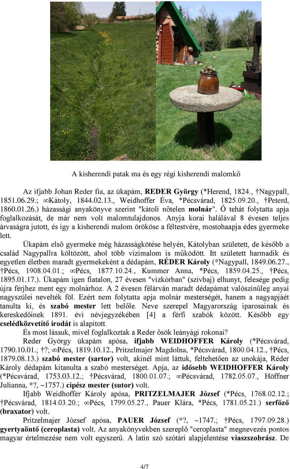 Anyja korai halálával 8 évesen teljes árvaságra jutott, és így a kisherendi malom örököse a féltestvére, mostohaapja édes gyermeke lett.