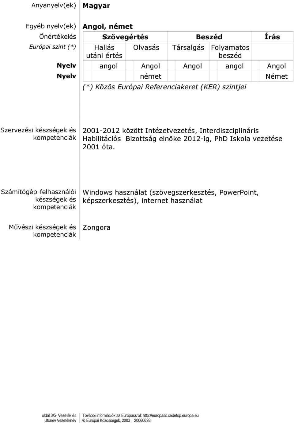 2001-2012 között Intézetvezetés, Interdiszciplináris Habilitációs Bizottság elnöke 2012-ig, PhD Iskola vezetése 2001 óta.