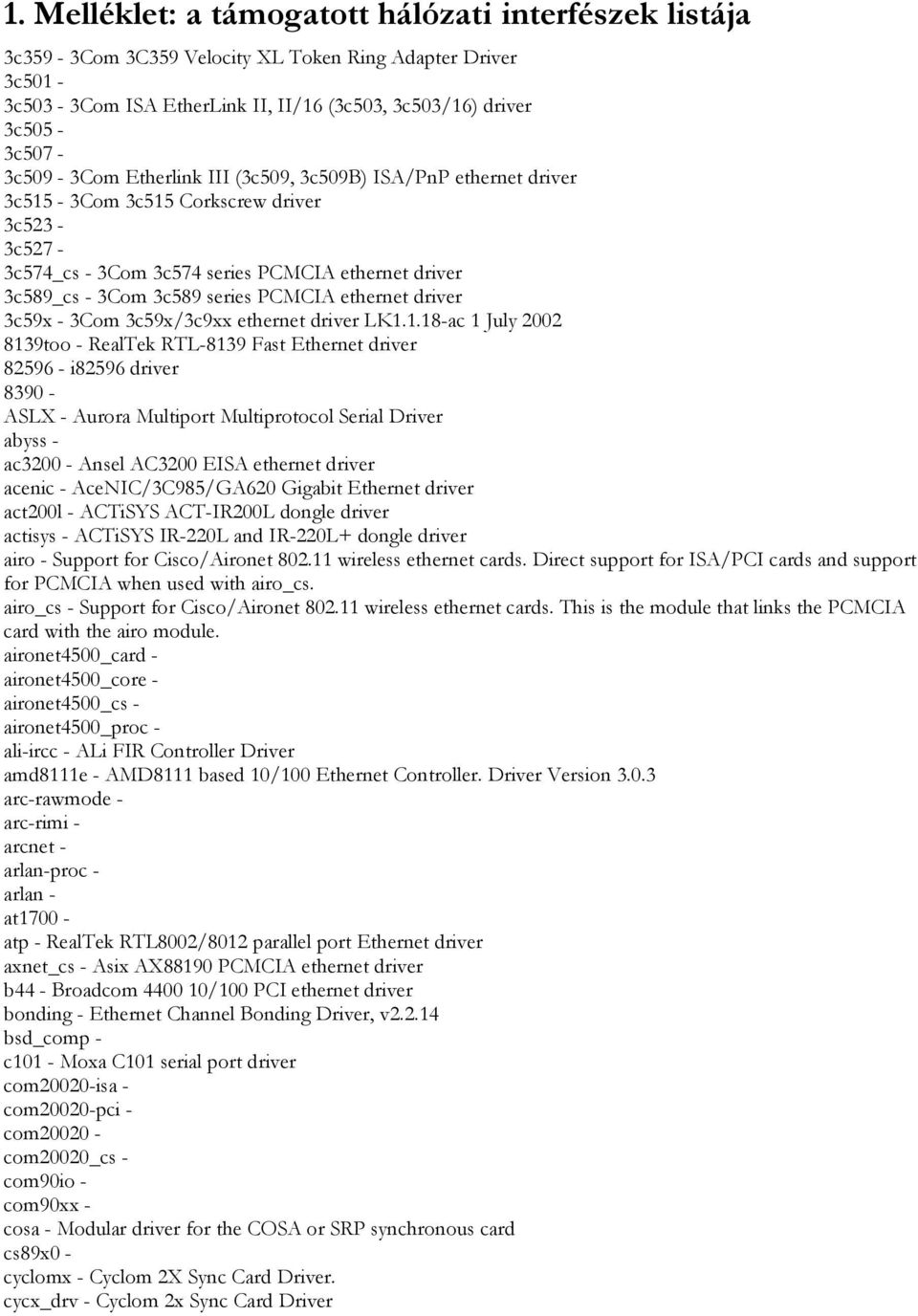 driver 3c59x - 3Com 3c59x/3c9xx ethernet driver LK1.