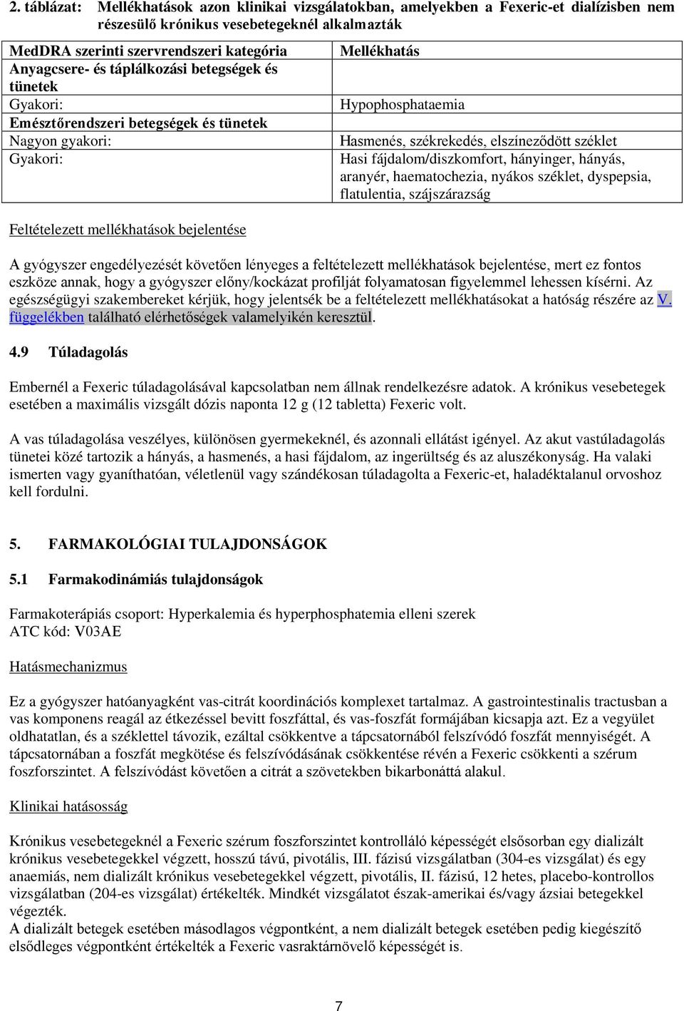 székrekedés, elszíneződött széklet Hasi fájdalom/diszkomfort, hányinger, hányás, aranyér, haematochezia, nyákos széklet, dyspepsia, flatulentia, szájszárazság A gyógyszer engedélyezését követően