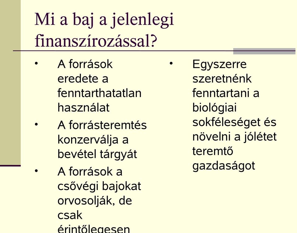 konzerválja a bevétel tárgyát A források a csővégi bajokat