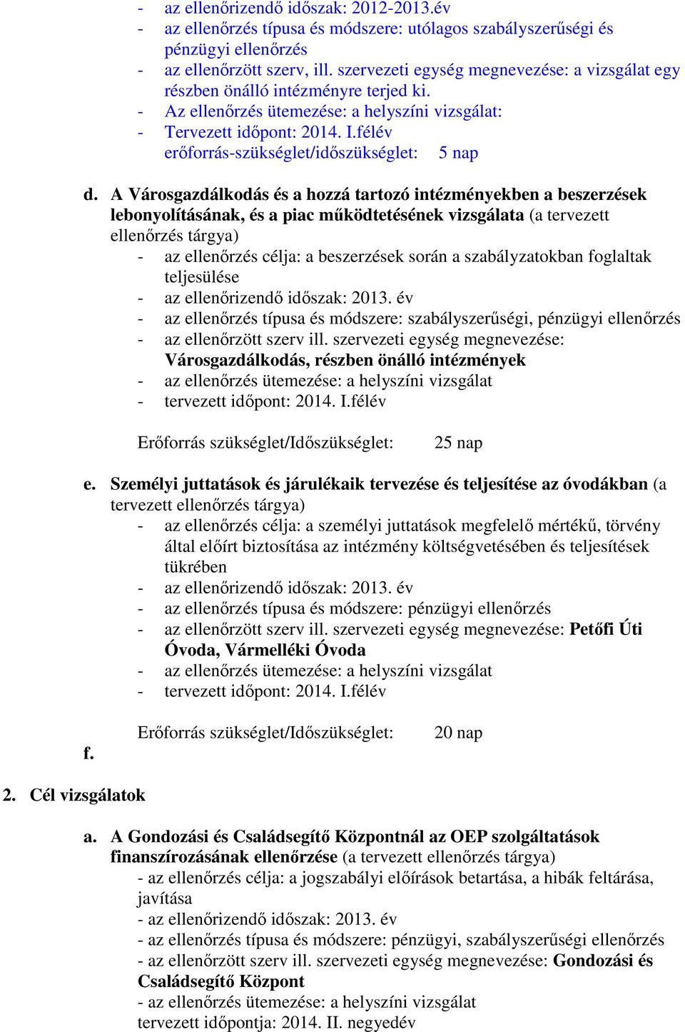 félév erőforrás-szükséglet/időszükséglet: 5 nap d.