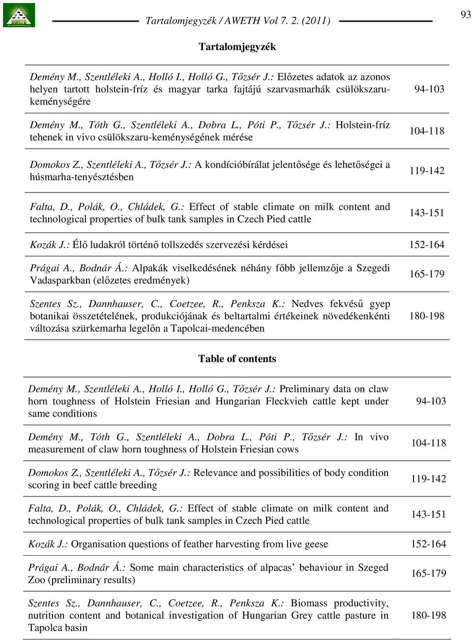 : Holstein-fríz tehenek in vivo csülökszaru-keménységének mérése Domokos Z., Szentléleki A., Tızsér J.