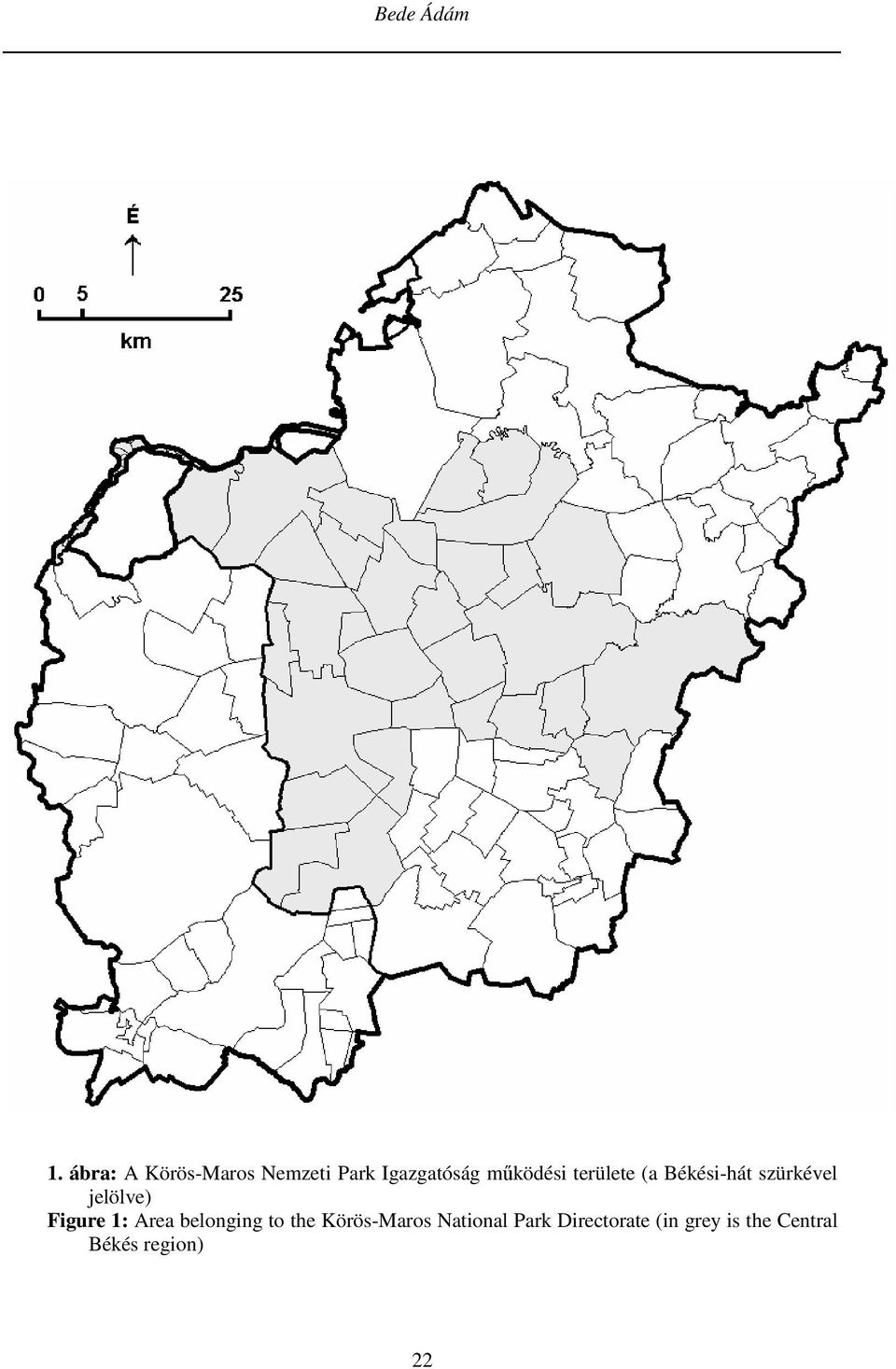 területe (a Békési-hát szürkével jelölve) Figure 1: