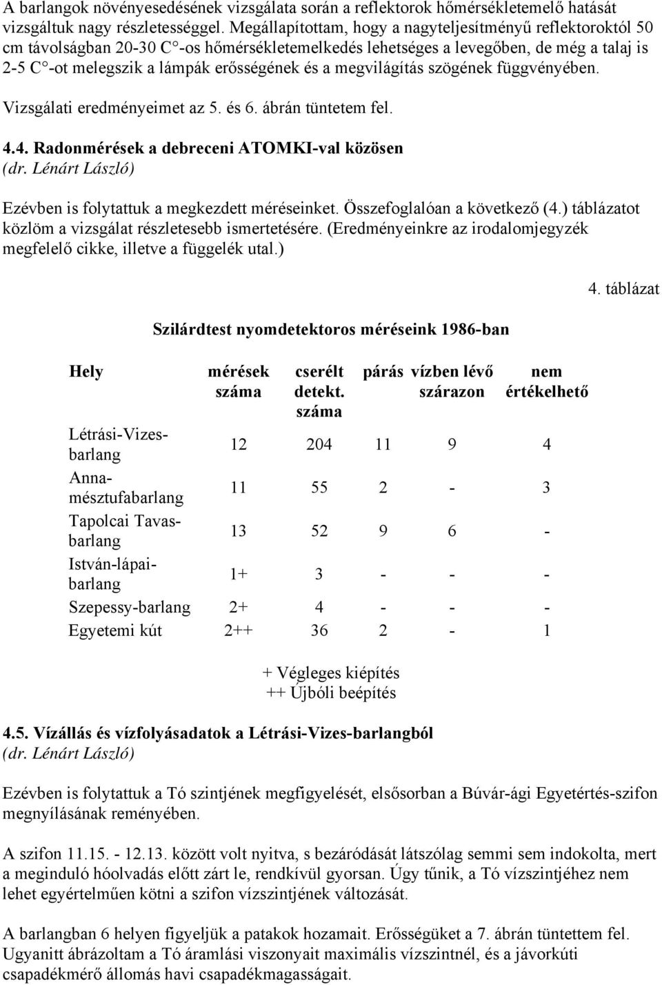 megvilágítás szögének függvényében. Vizsgálati eredményeimet az 5. és 6. ábrán tüntetem fel. 4.4. Radonmérések a debreceni ATOMKI-val közösen (dr.