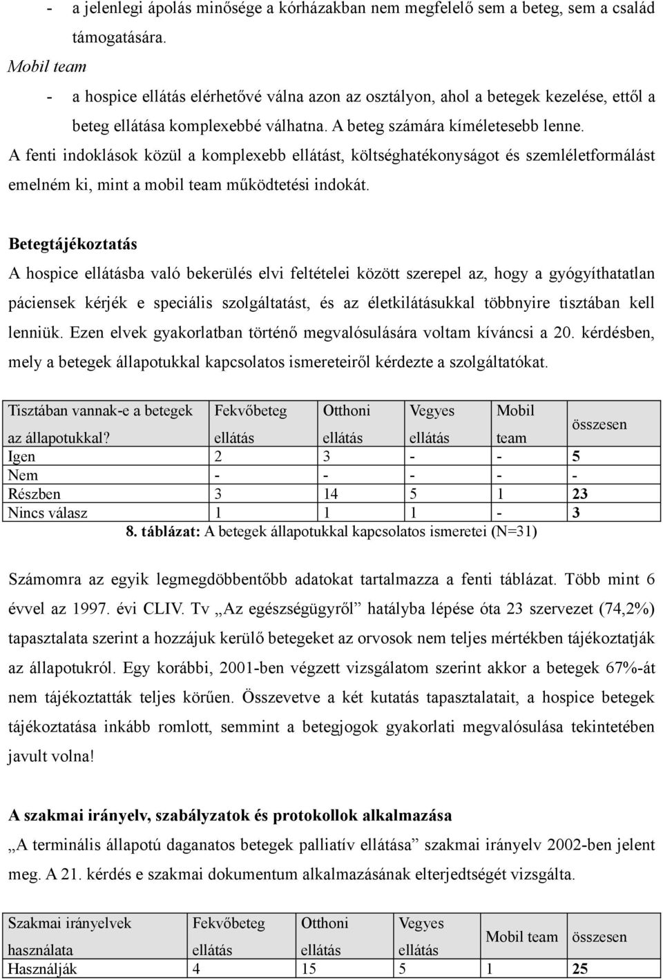 A fenti indoklások közül a komplexebb ellátást, költséghatékonyságot és szemléletformálást emelném ki, mint a mobil team működtetési indokát.