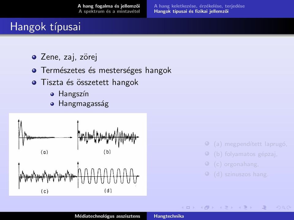 zörej Természetes és mesterséges hangok Tiszta és összetett hangok Hangszín