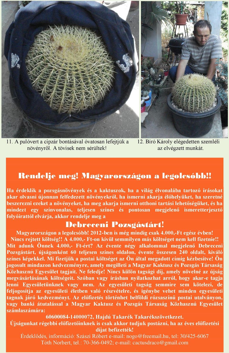 növényeket, ha meg akarja ismerni otthoni tartási lehetőségüket, és ha mindezt egy színvonalas, teljesen színes és pontosan megjelenő ismeretterjesztő folyóirattól elvárja, akkor rendelje meg a