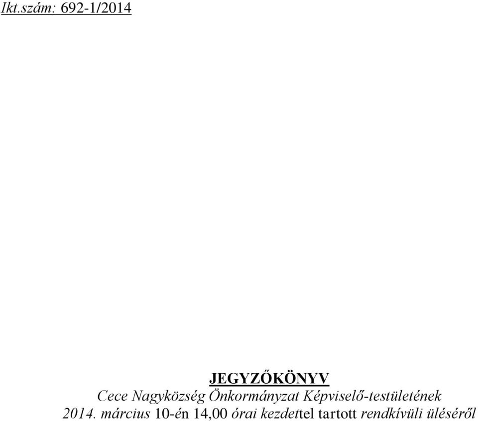Képviselő-testületének 2014.