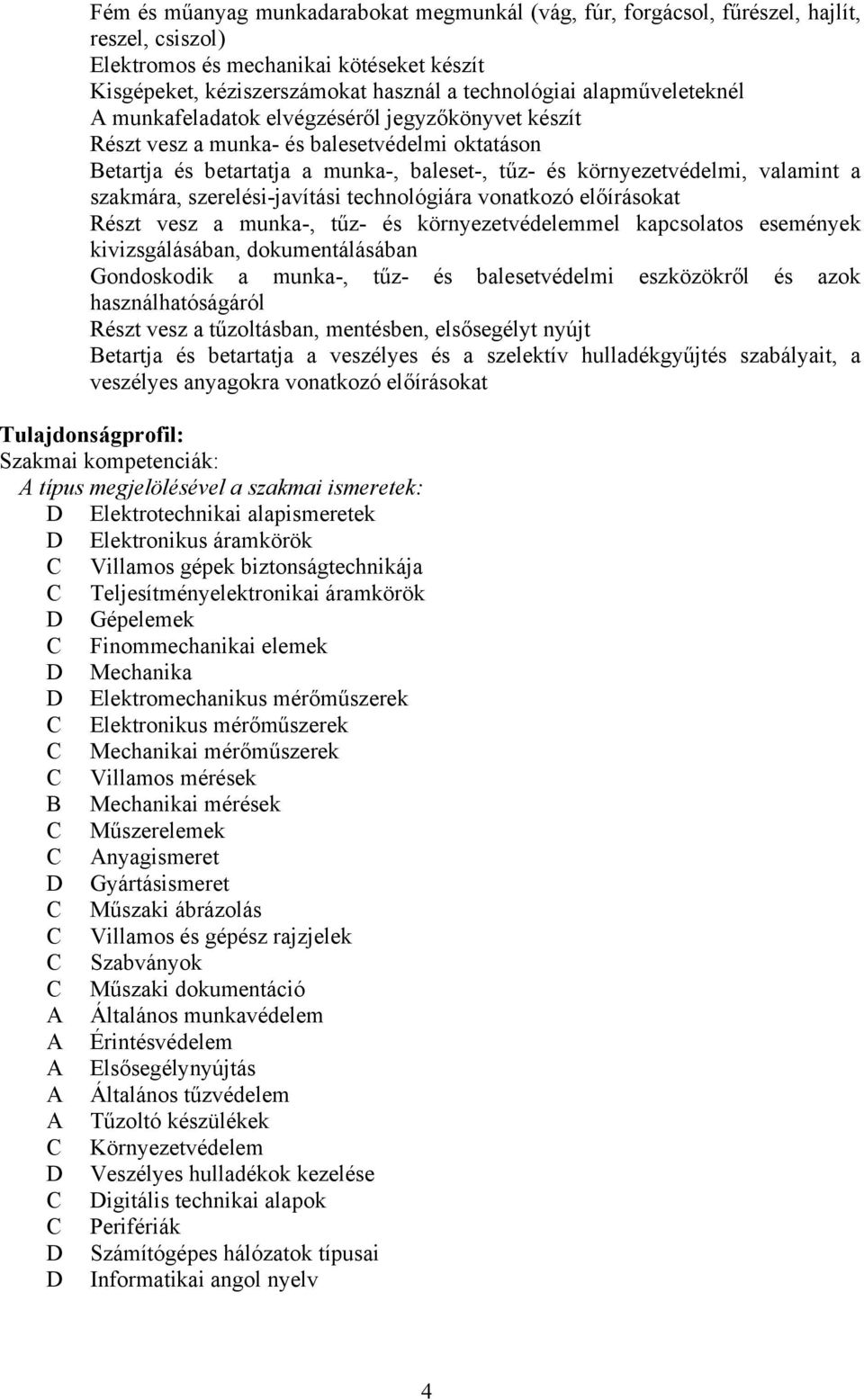 szakmára, szerelési-javítási technológiára vonatkozó előírásokat Részt vesz a munka-, tűz- és környezetvédelemmel kapcsolatos események kivizsgálásában, dokumentálásában Gondoskodik a munka-, tűz- és