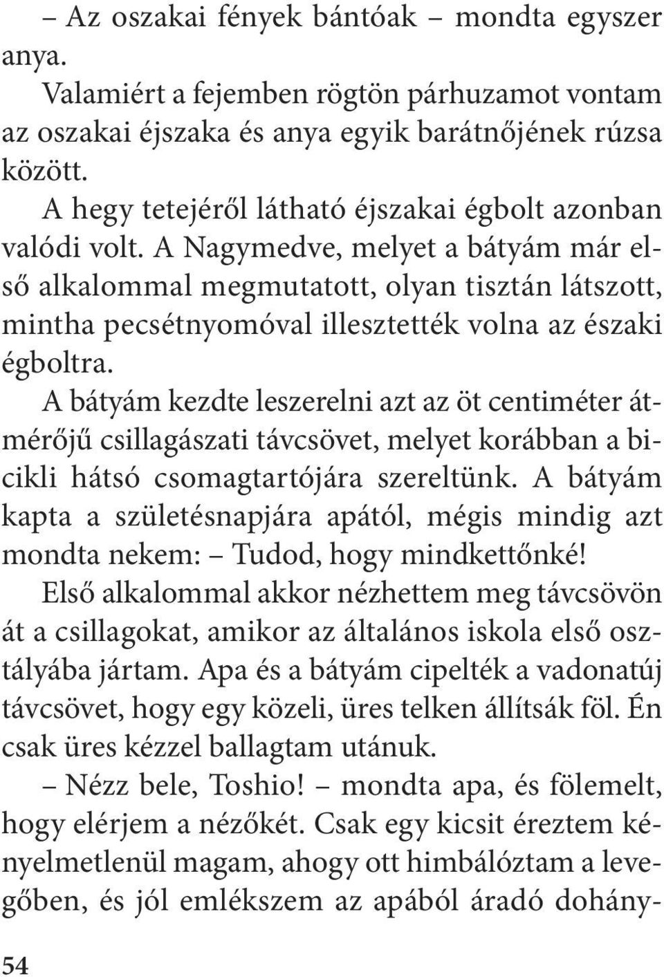 A Nagymedve, melyet a bátyám már első alkalommal megmutatott, olyan tisztán látszott, mintha pecsétnyomóval illesztették volna az északi égboltra.