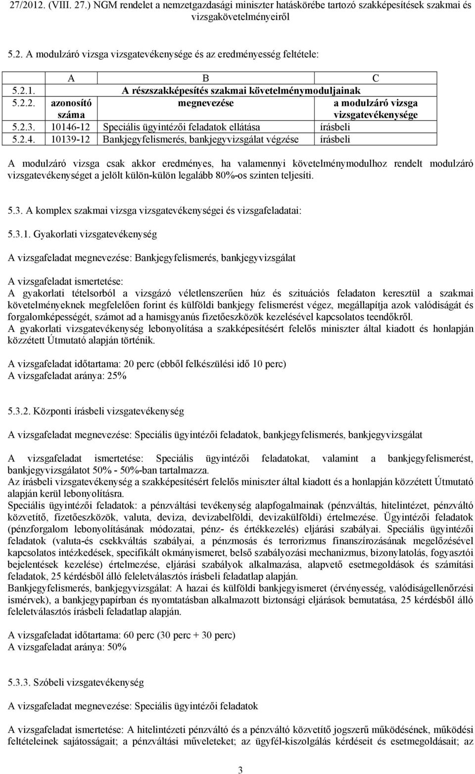 -12 Speciális ügyintézői feladatok ellátása írásbeli 5.2.4.