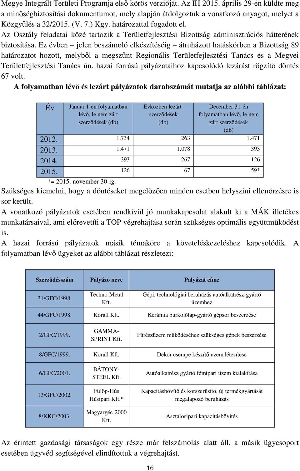 Az Osztály feladatai közé tartozik a Területfejlesztési Bizottság adminisztrációs hátterének biztosítása.