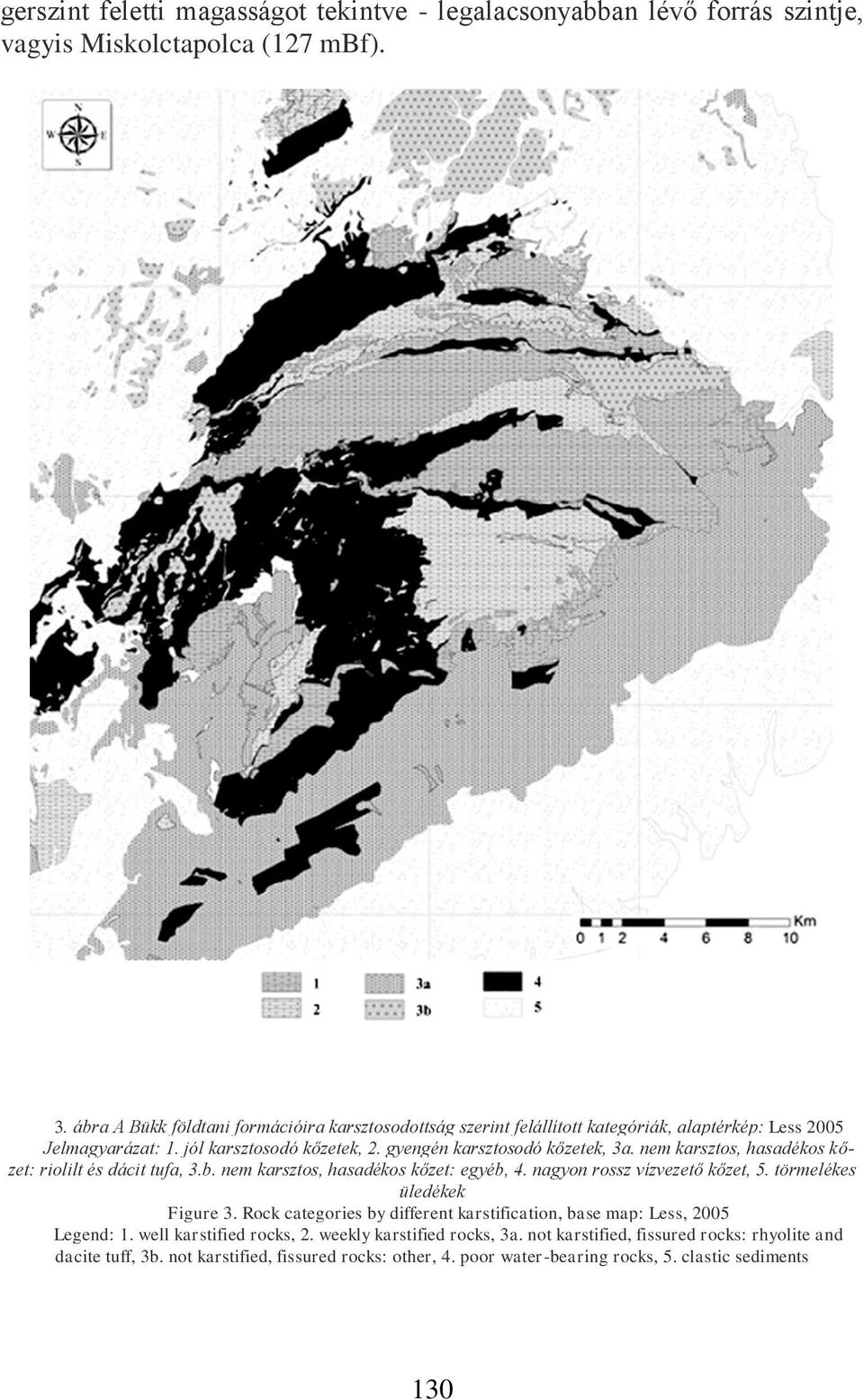 nem karsztos, hasadékos kőzet: riolilt és dácit tufa, 3.b. nem karsztos, hasadékos kőzet: egyéb, 4. nagyon rossz vízvezető kőzet, 5. törmelékes üledékek Figure 3.