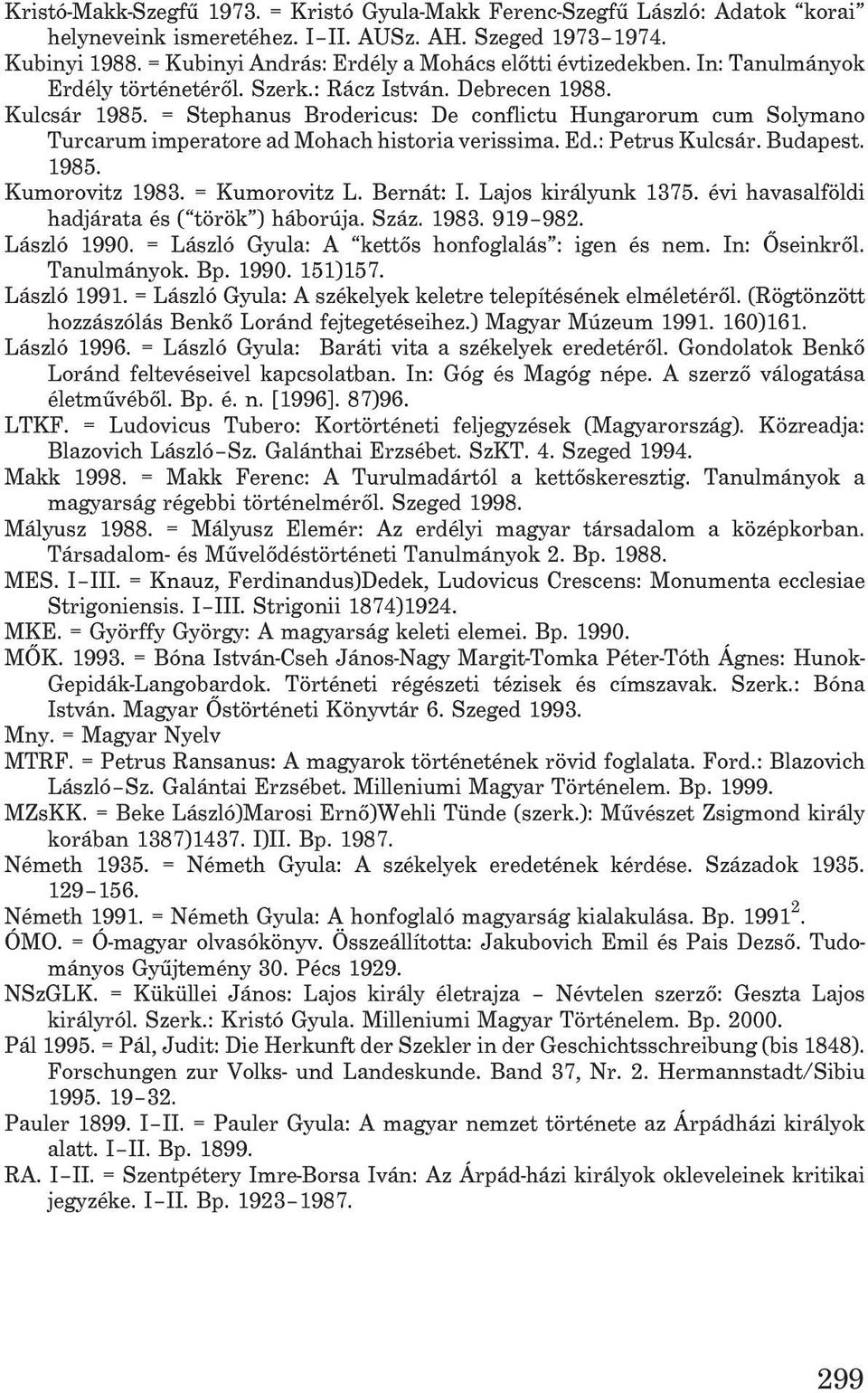 = Stephanus Brodericus: De conflictu Hungarorum cum Solymano Turcarum imperatore ad Mohach historia verissima. Ed.: Petrus Kulcsár. Budapest. 1985. Kumorovitz 1983. = Kumorovitz L. Bernát: I.