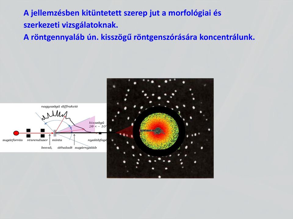 kisszögű röntgenszórására koncentrálunk.