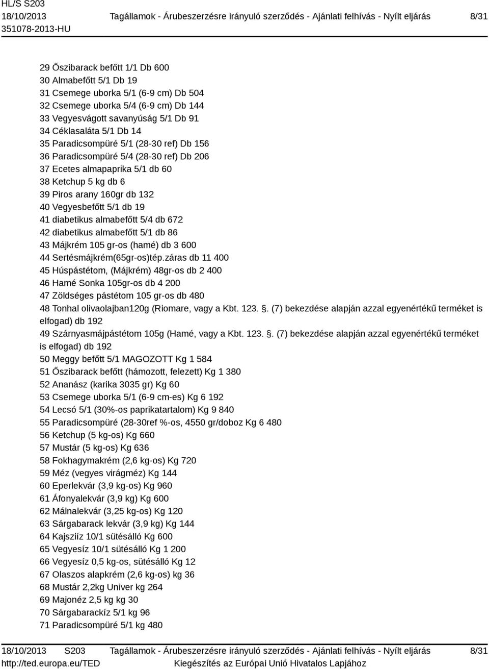 diabetikus almabefőtt 5/4 db 672 42 diabetikus almabefőtt 5/1 db 86 43 Májkrém 105 gr-os (hamé) db 3 600 44 Sertésmájkrém(65gr-os)tép.