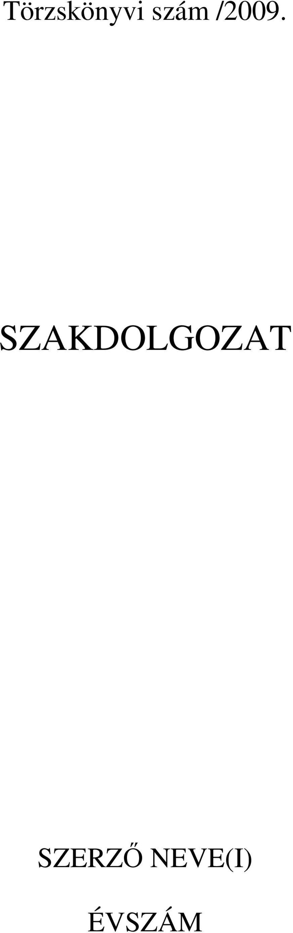 SZAKDOLGOZAT