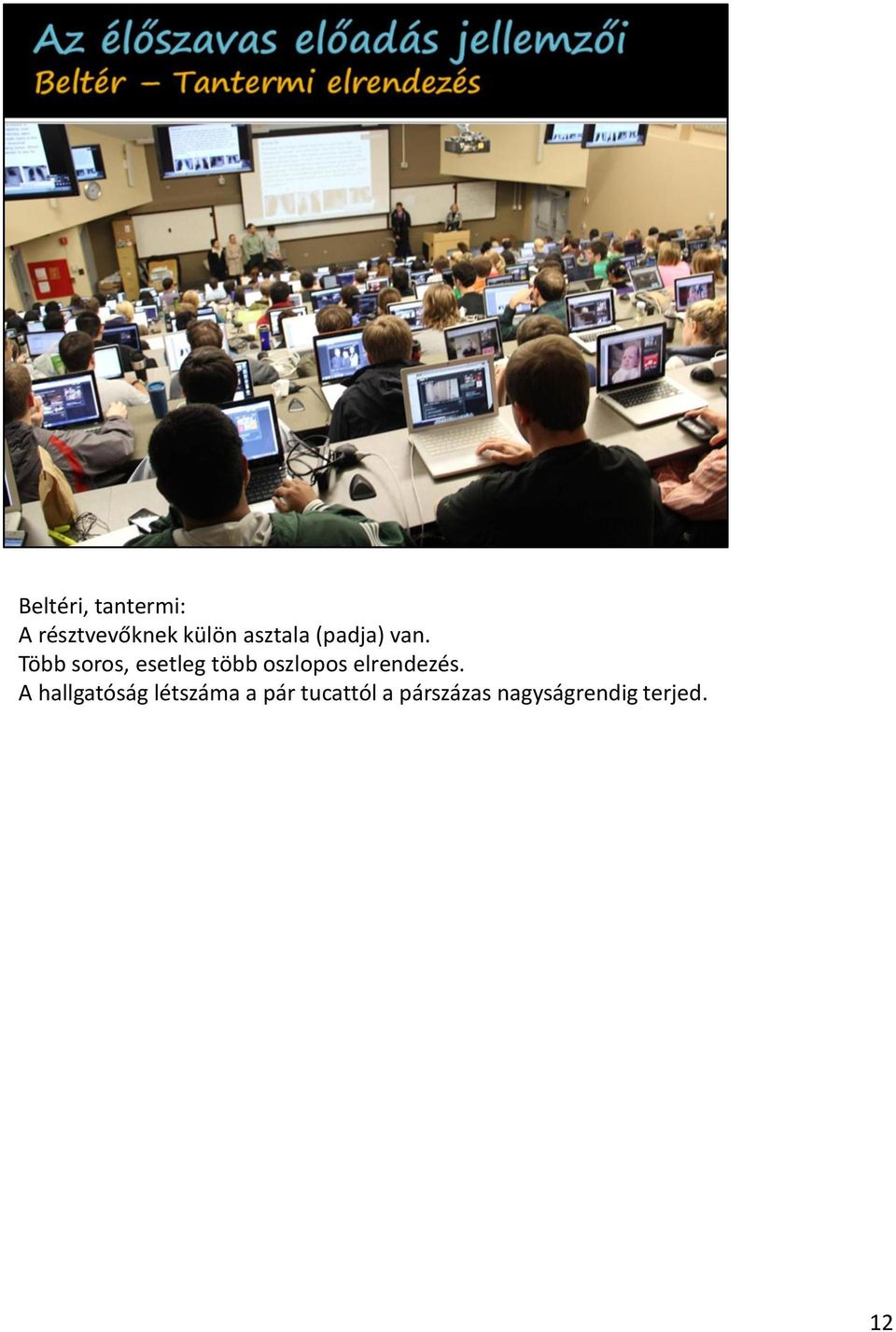 Több soros, esetleg több oszlopos elrendezés.