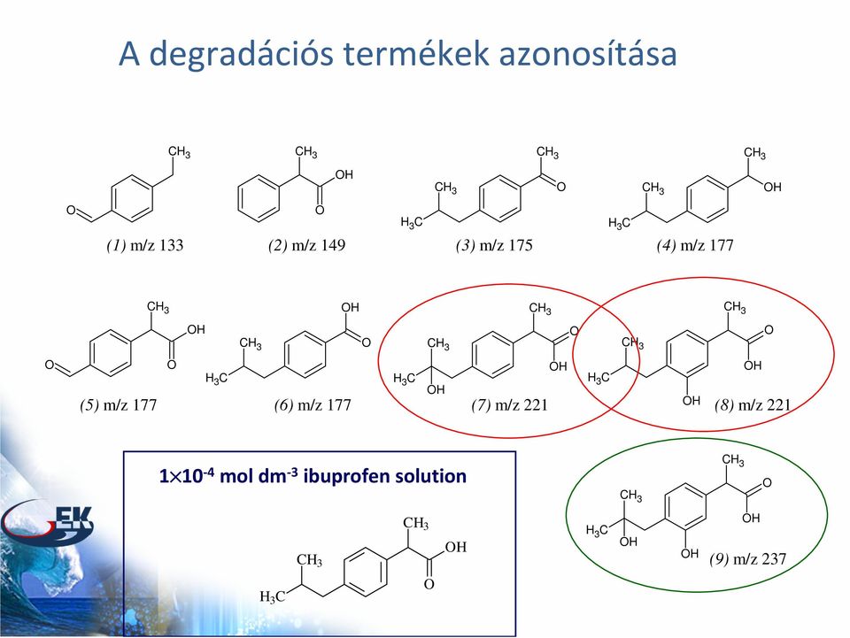 H H H 3 C H 3 C H (6) m/z 177 (7) m/z 221 H (8) m/z 221 1