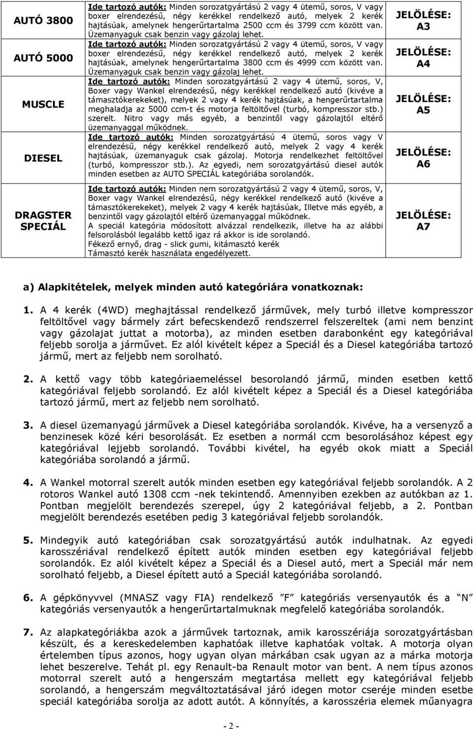 hengerűrtartalma meghaladja az 5000 ccm-t és motorja feltöltővel (turbó, kompresszor stb.) szerelt. Nitro vagy más egyéb, a benzintől vagy gázolajtól eltérő üzemanyaggal működnek.