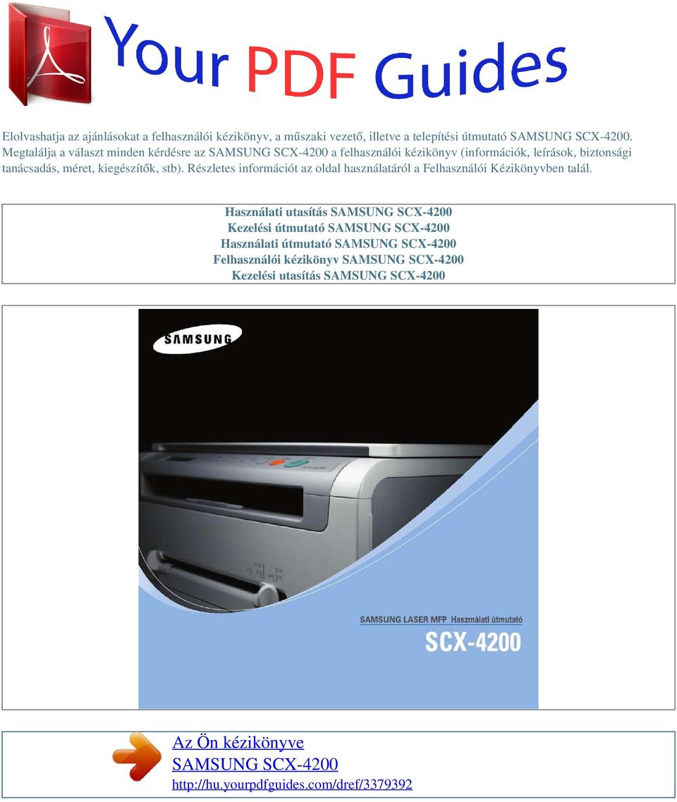 Az Ön kézikönyve SAMSUNG SCX - PDF Free Download