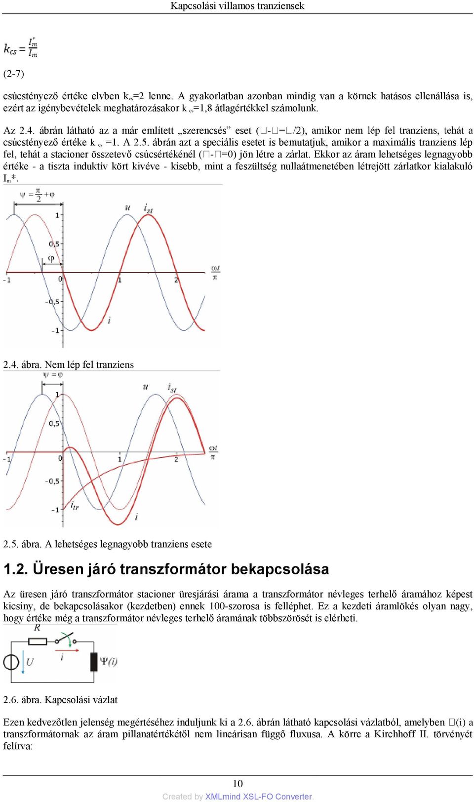 ábrán látható az a már említett szerencsés eset ( - csúcstényező értéke k cs =1. A 2.5.