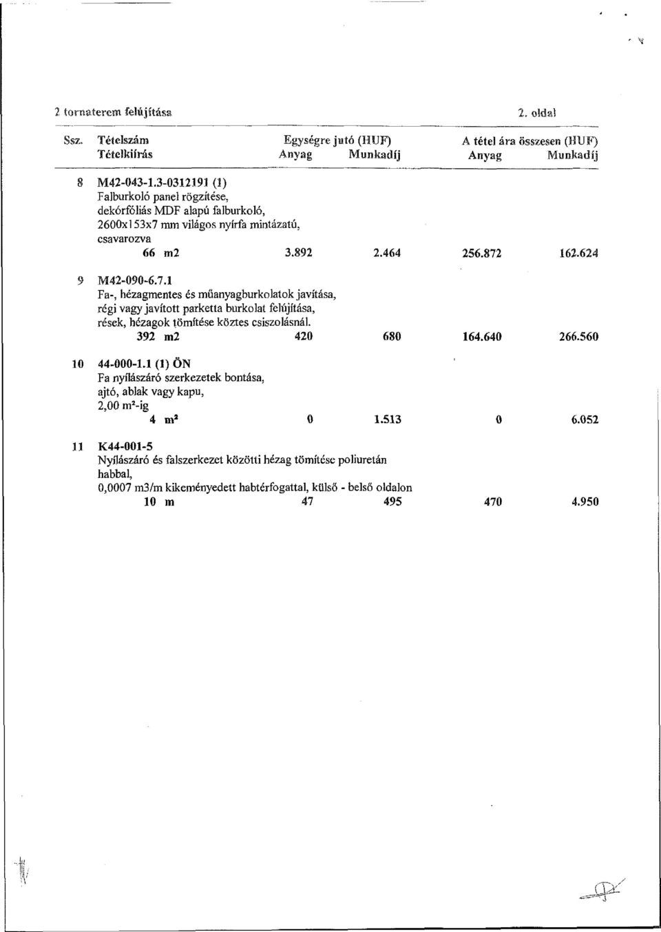 mm világos nyírfa mintázatú, csavarozva 66 m2 3.892 2.464 256.872