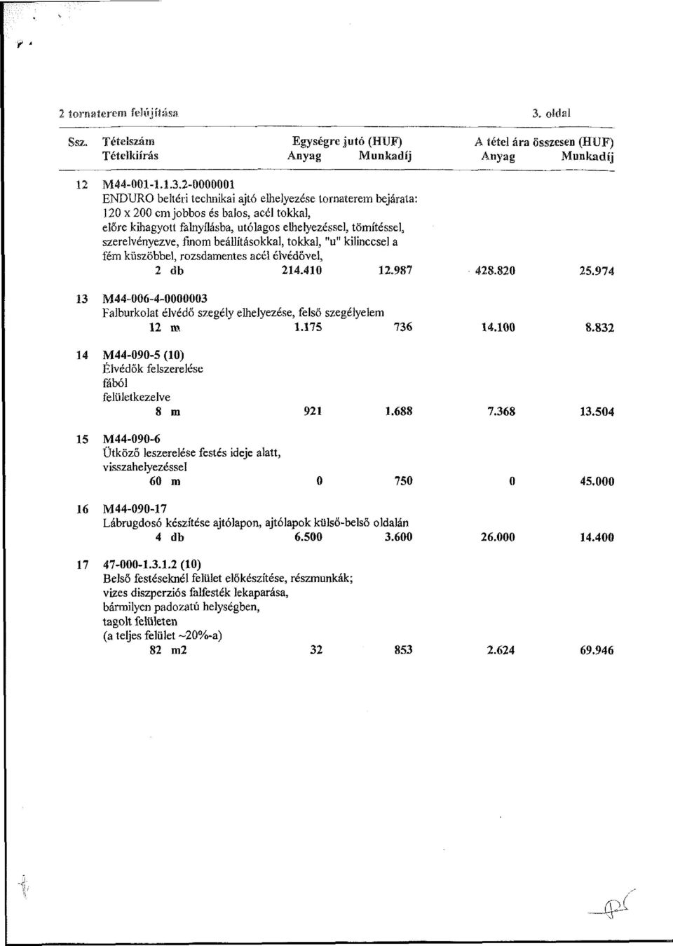 finom beállításokkal, tokkal, "u" kilinccsel a fém küszöbbel, rozsdamentes acél élvedével, 2 db 214.410 12.987 428.820 25.