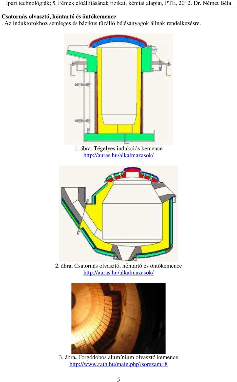 Tégelyes indukciós kemence http://auras.hu/alkalmazasok/ 2. ábra.
