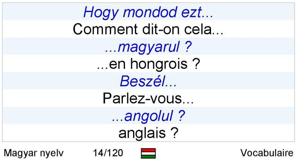 .. Parlez-vous......angolul? anglais?