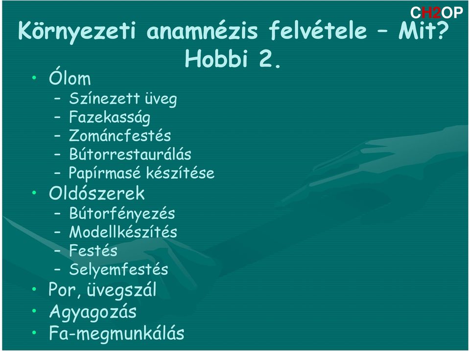 Bútorrestaurálás Papírmasé készítése Oldószerek