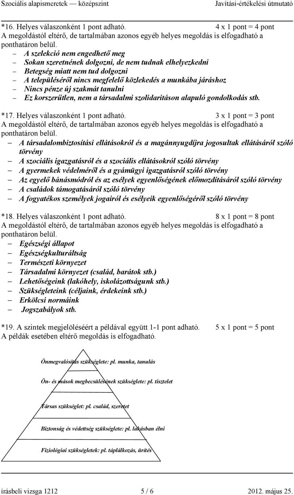 Nincs pénze új szakmát tanulni Ez korszerűtlen, nem a társadalmi szolidaritáson alapuló gondolkodás stb. *17. Helyes válaszonként 1 pont adható.