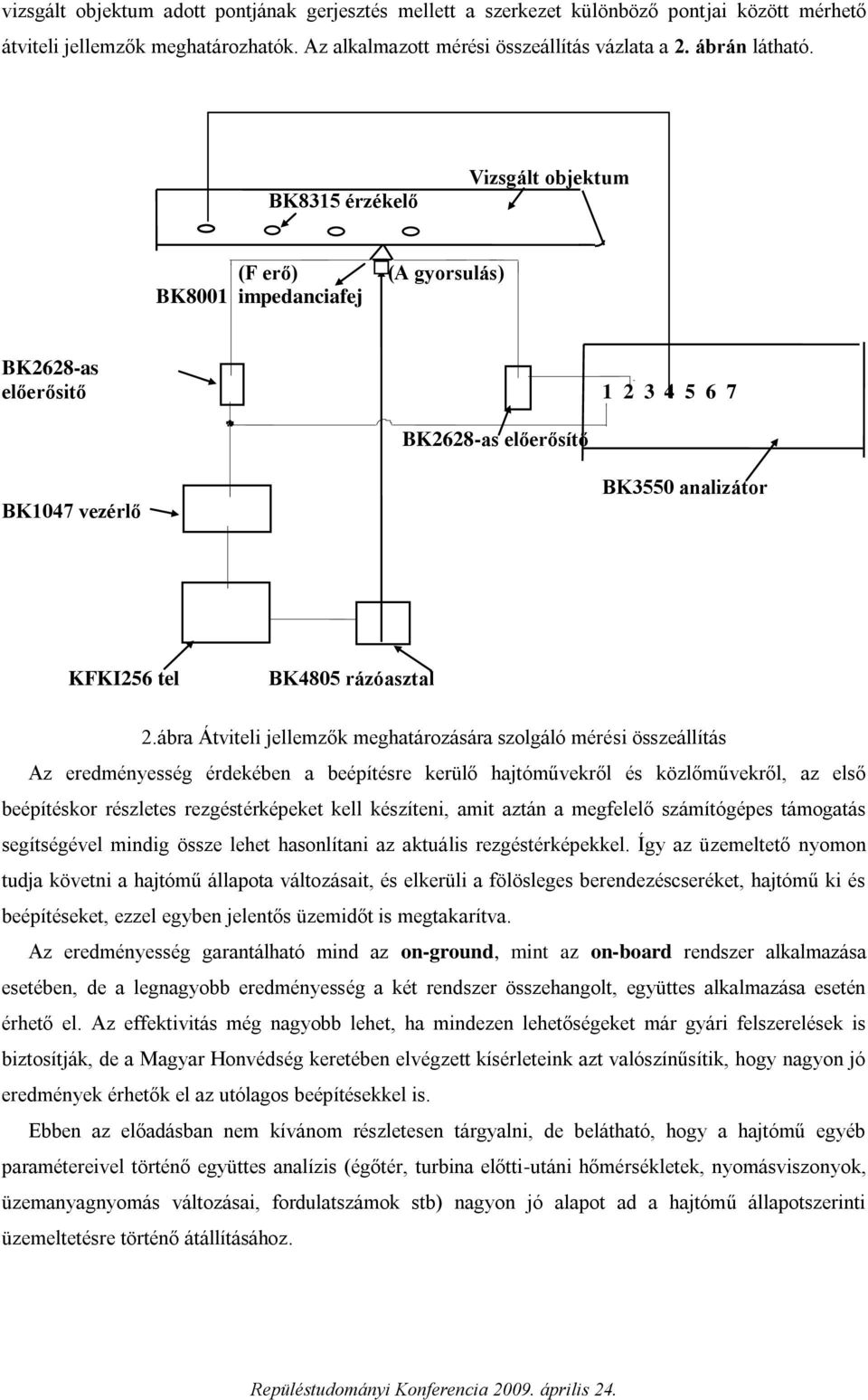 ábra Átviteli jellemzők meghatározására szolgáló mérési összeállítás Az eredményesség érdekében a beépítésre kerülő hajtóművekről és közlőművekről, az első beépítéskor részletes rezgéstérképeket kell