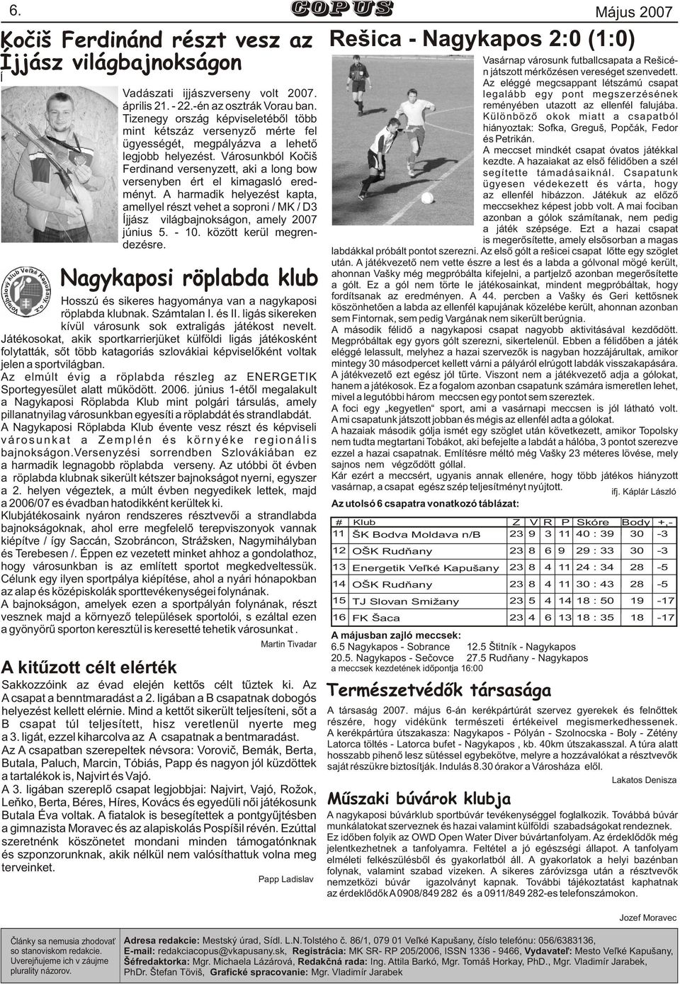 Városunkból Koèiš Ferdinand versenyzett, aki a long bow versenyben ért el kimagasló eredményt.