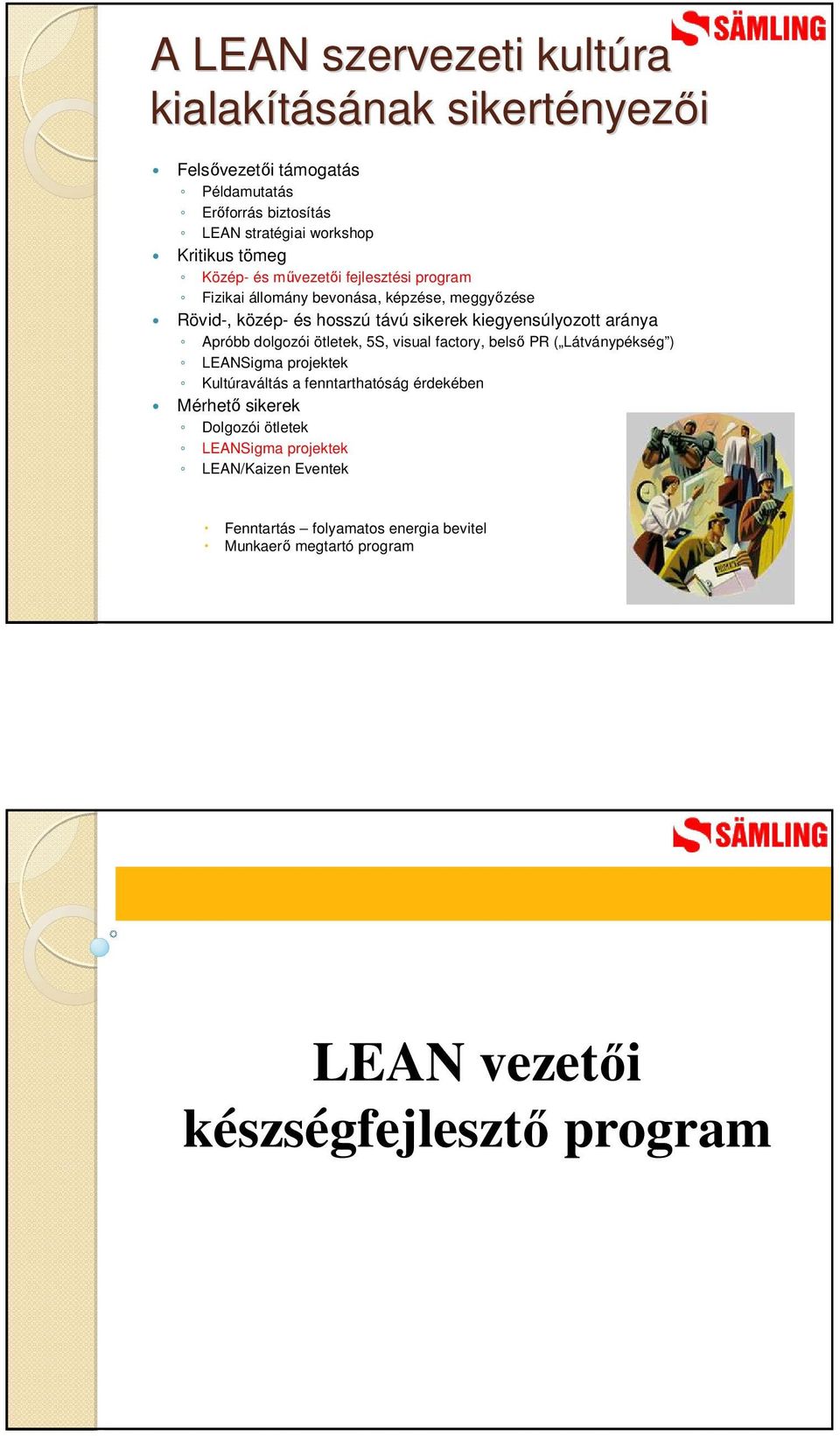 aránya Apróbb dolgozói ötletek, 5S, visual factory, belsı PR ( Látványpékség ) LEANSigma projektek Kultúraváltás a fenntarthatóság érdekében Mérhetı