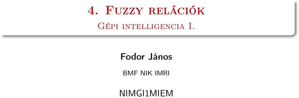 I. Fodor János BMF