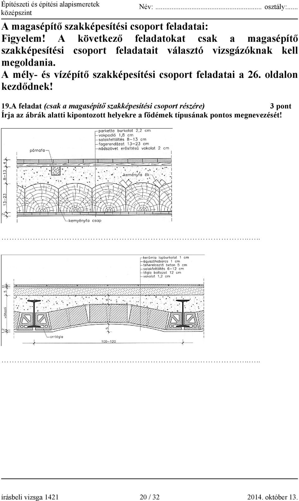 A mély- és vízépítő szakképesítési csoport feladatai a 26. oldalon kezdődnek! 19.