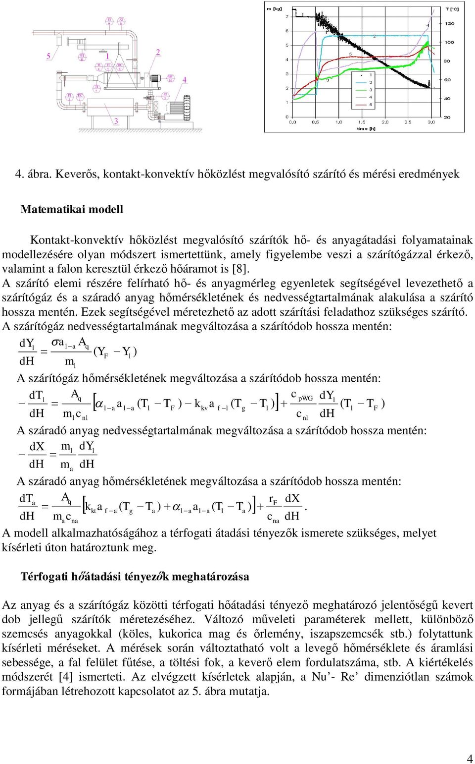 módszert ismertettünk, amely figyelembe veszi a szárítógázzal érkező, valamint a falon keresztül érkező hőáramot is [8].