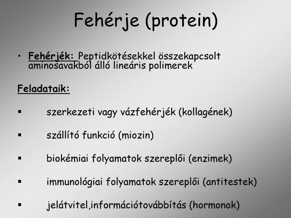 szállító funkció (miozin) biokémiai folyamatok szereplői (enzimek)